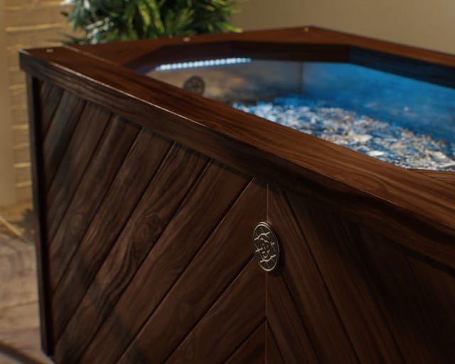 Ice Bath with Full Natural Wood Finish