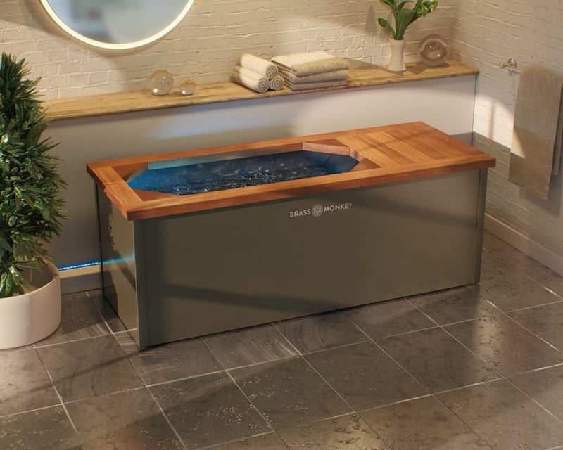 Ice Bath with Natural Wood & Steel Finish